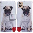 For Motorola Moto G32 Coloured Drawing Leather Phone Case(Pug) - 1