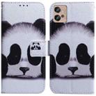 For Motorola Moto G32 Coloured Drawing Leather Phone Case(Panda) - 1