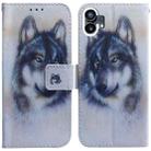 For Nothing Phone 1 Coloured Drawing Leather Phone Case(White Wolf) - 1