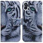 For Nothing Phone 1 Coloured Drawing Leather Phone Case(Tiger) - 1