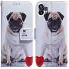 For Nothing Phone 1 Coloured Drawing Leather Phone Case(Pug) - 1