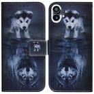 For Nothing Phone 1 Coloured Drawing Leather Phone Case(Wolf and Dog) - 1