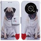 For Honor X9 / X9 5G Coloured Drawing Leather Phone Case(Pug) - 1