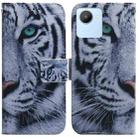 For Realme C30 Coloured Drawing Leather Phone Case(Tiger) - 1