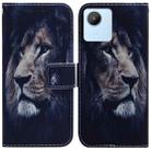 For Realme C30 Coloured Drawing Leather Phone Case(Lion) - 1