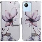 For Realme C30 Coloured Drawing Leather Phone Case(Magnolia) - 1