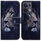 For OPPO Reno8 Coloured Drawing Leather Phone Case(Lion) - 1