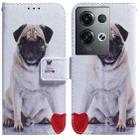 For OPPO Reno8 Pro+ Coloured Drawing Leather Phone Case(Pug) - 1