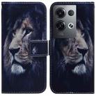 For OPPO Reno8 Pro+ Coloured Drawing Leather Phone Case(Lion) - 1