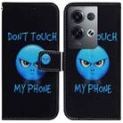 For OPPO Reno8 Pro+ Coloured Drawing Leather Phone Case(Anger) - 1