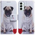 For Samsung Galaxy M13 4G Coloured Drawing Leather Phone Case(Pug) - 1