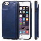 For iPhone 6 Shockproof Calf Texture Protective Case with Holder & Card Slots & Frame(Blue) - 1