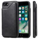 For iPhone 7 / 8 Shockproof Calf Texture Protective Case with Holder & Card Slots & Frame(Black) - 1