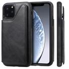 For iPhone 11 Pro Shockproof Calf Texture Protective Case with Holder & Card Slots & Frame(Black) - 1