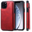 For iPhone 11 Pro Shockproof Calf Texture Protective Case with Holder & Card Slots & Frame(Red) - 1