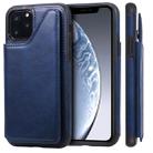 For iPhone 11 Pro Shockproof Calf Texture Protective Case with Holder & Card Slots & Frame(Blue) - 1