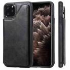 For iPhone 11 Pro Max Shockproof Calf Texture Protective Case with Holder & Card Slots & Frame(Black) - 1