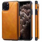 For iPhone 11 Pro Max Shockproof Calf Texture Protective Case with Holder & Card Slots & Frame(Brown) - 1