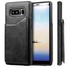 For Galaxy Note 8 Shockproof Calf Texture Protective Case with Holder & Card Slots & Frame(Black) - 1