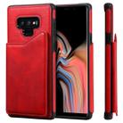 For Galaxy Note 9 Shockproof Calf Texture Protective Case with Holder & Card Slots & Frame(Red) - 1