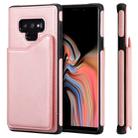 For Galaxy Note 9 Shockproof Calf Texture Protective Case with Holder & Card Slots & Frame(Rose Gold) - 1