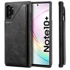 For Galaxy Note 10+ Shockproof Calf Texture Protective Case with Holder & Card Slots & Frame(Black) - 1