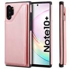 For Galaxy Note 10+ Shockproof Calf Texture Protective Case with Holder & Card Slots & Frame(Rose Gold) - 1