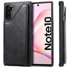 For Galaxy Note 10 Shockproof Calf Texture Protective Case with Holder & Card Slots & Frame(Black) - 1