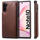 For Galaxy Note 10 Shockproof Calf Texture Protective Case with Holder & Card Slots & Frame(Coffee) - 1