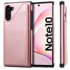 For Galaxy Note 10 Shockproof Calf Texture Protective Case with Holder & Card Slots & Frame(Rose Gold) - 1