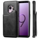 For Galaxy S9 Shockproof Calf Texture Protective Case with Holder & Card Slots & Frame(Black) - 1