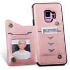 For Galaxy S9 Shockproof Calf Texture Protective Case with Holder & Card Slots & Frame(Rose Gold) - 3