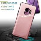 For Galaxy S9 Shockproof Calf Texture Protective Case with Holder & Card Slots & Frame(Rose Gold) - 7