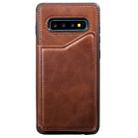 For Galaxy S10+ Shockproof Calf Texture Protective Case with Holder & Card Slots & Frame(Coffee) - 2