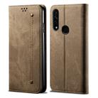 For OPPO A8 / A31 (2020) Denim Texture Casual Style Horizontal Flip Leather Case with Holder & Card Slots & Wallet(Khaki) - 1