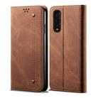 For OPPO Find X2 Denim Texture Casual Style Horizontal Flip Leather Case with Holder & Card Slots & Wallet(Brown) - 1