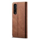 For OPPO Find X2 Pro Denim Texture Casual Style Horizontal Flip Leather Case with Holder & Card Slots & Wallet(Brown) - 3