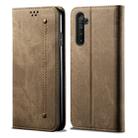 For OPPO Realme X50 Pro Denim Texture Casual Style Horizontal Flip Leather Case with Holder & Card Slots & Wallet(Khaki) - 1