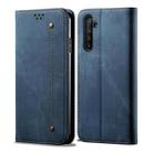 For OPPO Realme 6 Pro Denim Texture Casual Style Horizontal Flip Leather Case with Holder & Card Slots & Wallet(Blue) - 1