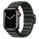 Buckle Nylon Braided Watch Band for Apple Watch Ultra 49mm&Watch Ultra 2 49mm / Series 9&8&7 45mm / SE 3&SE 2&6&SE&5&4 44mm / 3&2&1 42mm(Black Green) - 1