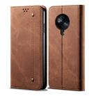 For Vivo S6 Denim Texture Casual Style Horizontal Flip Leather Case with Holder & Card Slots & Wallet(Brown) - 1