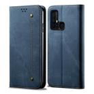 For Vivo Z6 Denim Texture Casual Style Horizontal Flip Leather Case with Holder & Card Slots & Wallet(Blue) - 1