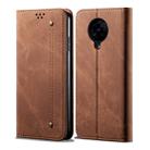 For Xiaomi Redmi K30 Pro / POCO F2 Denim Texture Casual Style Horizontal Flip Leather Case with Holder & Card Slots & Wallet(Brown) - 1