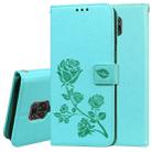 For Xiaomi Redmi Note 9 Pro Rose Embossed Horizontal Flip PU Leather Case with Holder & Card Slots & Wallet(Green) - 1