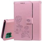 For Huawei P40 Lite Rose Embossed Horizontal Flip PU Leather Case with Holder & Card Slots & Wallet(Rose Gold) - 1