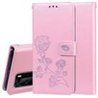 For Huawei P40 Pro Rose Embossed Horizontal Flip PU Leather Case with Holder & Card Slots & Wallet(Rose Gold) - 1