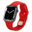 English Letters Silicone Watch Band For Apple Watch Ultra 49mm / Series 8&7 45mm / SE 2&6&SE&5&4 44mm / 3&2&1 42mm(Red) - 1