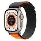 For Apple Watch Ultra 49mm Nylon Watch Band (Black+Orange) - 1