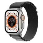 For Apple Watch Ultra 49mm Nylon Watch Band (Black Grey) - 1