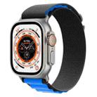 For Apple Watch Ultra 49mm Nylon Watch Band (Black Blue) - 1